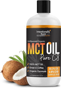 Intentionally Bare Pure C8 MCT Oil Organic - Brain Octane C8 MCT Oil for Keto Paleo & Vegan Diet - Unflavored MCT Oil C8 for Bulletproof Coffee Shakes & Salads - 100% Pure MCT Oil 32 oz in Pakistan