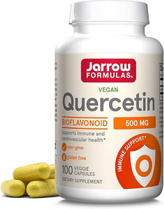 Jarrow Formulas Quercetin 500 mg - Bioflavonoid - Quercetin Dietary Supplement - 100 Servings (Veggie Caps) - Supports Cellular Function, Cardiovascular Health, Immune Health & Response in Pakistan