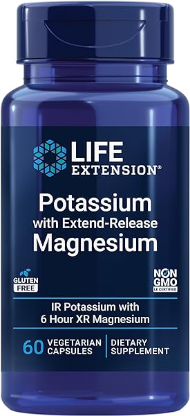 Life Extension Potassium with Extend-Release Magnesium – Heart health supplement for blood pressure support with two essential minerals – Non-GMO, vegetarian, gluten-free – 60 capsules in Pakistan