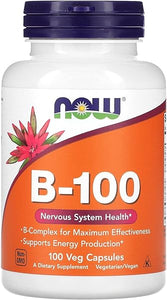 NOW Supplements, Vitamin B-100, Energy Production*, Nervous System Health*, 100 Veg Capsules in Pakistan