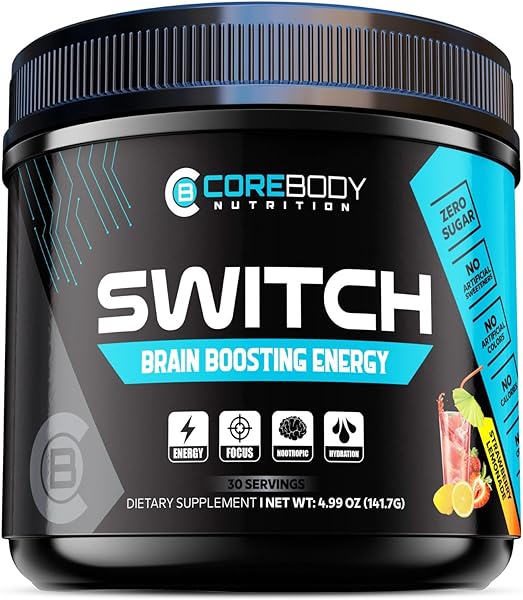 Switch, Brain Boosting Nootropic Energy Supplement, Increase Mental Focus & Cognitive Function, Enhances Mood & Memory, Alpha GPC, Ashwagandha, Sugar Free Energy Powder-Keto in Pakistan in Pakistan