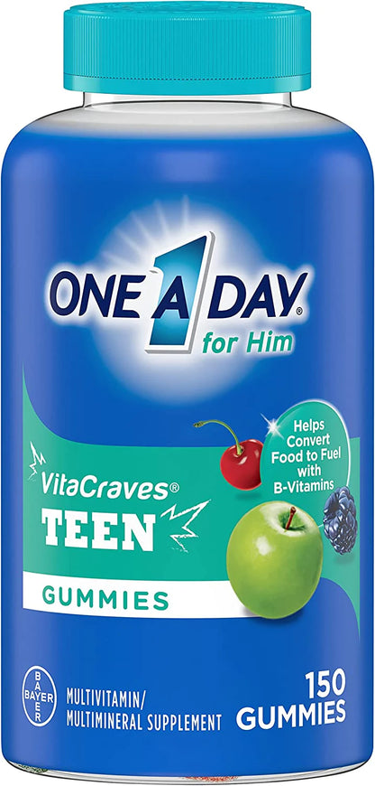 One A Day Teen for Him Multivitamin Gummies, Supplement with Vitamin A, Vitamin C, Vitamin D, Vitamin E and Zinc for Immune Health Support* & more, 60 Count