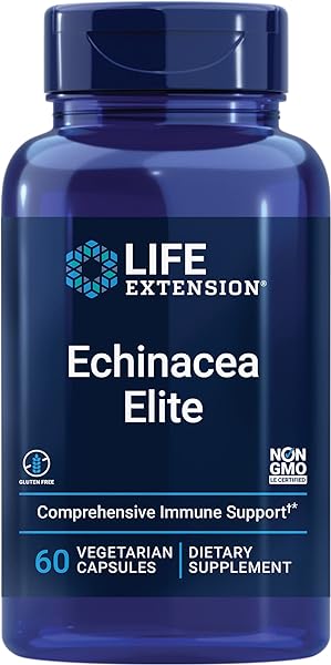 Life Extension Echinacea Elite – Get Strong Immune Support with Two Types of Echinacea Herb - Echinacea Supplement for Immune Support - Gluten Free, Non-GMO -60 Vegetarian Echinacea Capsules in Pakistan in Pakistan