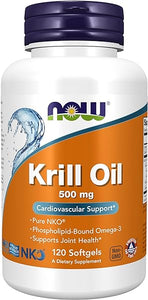 NOW Supplements, Neptune Krill Oil 500 mg, Phospholipid-Bound Omega-3, Cardiovascular Support*, 120 Softgels in Pakistan