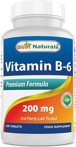 Best Naturals Vitamin b6 200mg for Adults, 120 Tablets (120 Count (Pack of 1)) in Pakistan