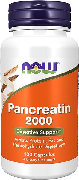 NOW Supplements, Pancreatin 10X 200 mg with naturally occurring Protease (Protein Digesting), Amylase (Carbohydrate Digesting), and Lipase (Fat Digesting) Enzymes, 100 Count (Pack of 1) in Pakistan in Pakistan