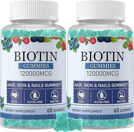 Biotin Gummies with 20,000 mcg ,Biotin Gummy for Healthy Hair, Skin & Nail-100,000 mcg Collagen Hair Growth Supplement for Women & Men-Vitamin Gummies with Biotin(Vitamin B7)-120 Counts(2 Pack) in Pakistan