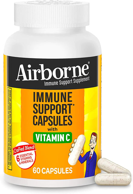 Airborne 1000mg Vitamin C with Zinc Effervescent Tablets, Immune Support Supplement with Powerful Antioxidants Vitamins A C & E - 30 Fizzy Drink Tablets, Zesty Orange Flavor