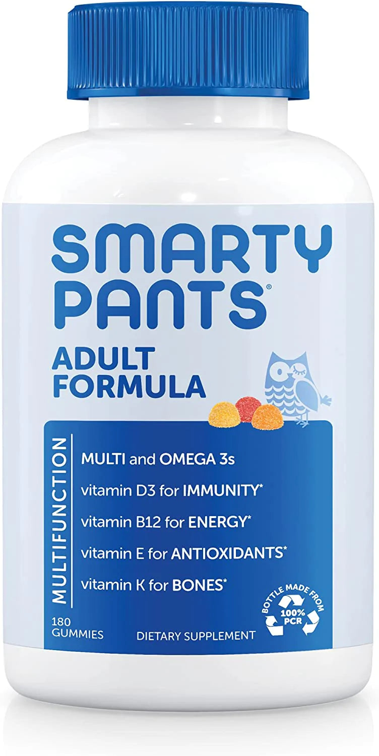 SmartyPants Daily Gummy Multivitamin Adult: Vitamin C, D3, & Zinc for Immunity, Omega 3 Fish Oil (DHA/EPA), Iodine, Choline, Vitamin B6, E, B12, 180 count (30 Day Supply)