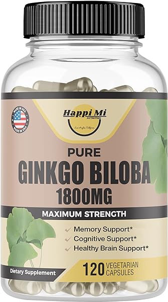 Ginkgo Biloba 1800mg, Ginkgo Biloba Organic, Memory & Brain Function Support, Improves Concentration and Cognitive Support, Clarity, 120 Veggie Caps, Non GMO, 120Caps in Pakistan
