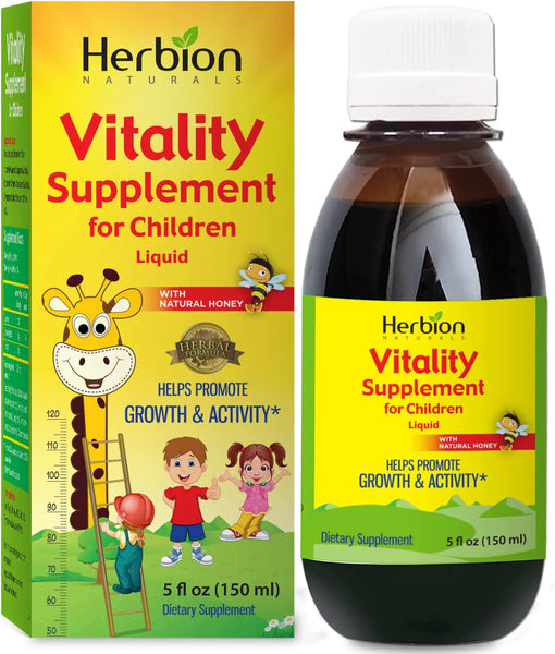 Herbion Naturals Vitality Supplement for Children, Promotes Growth and Appetite, Relieves Fatigue, Improves Mental and Physical Performance, Boosts Energy, 5 FL Oz - For Kids of 1 Year and Above in Pakistan