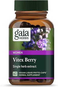 Gaia Herbs Vitex Berry (Chaste Tree) - Supports Hormone Balance & Fertility for Women - Helps Maintain Healthy Progesterone Levels to Support Menstrual Cycle Health - 60 Vegan Caps (30-Day Supply) in Pakistan