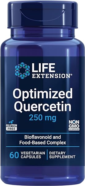 Life Extension Optimized Quercetin 250 mg - Non-GMO, Gluten Free - with vitamin C and Camu-Camu Extract - 60 Vegetarian Capsules in Pakistan