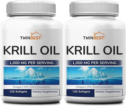 2 Pack Antarctic Krill Oil Softgels, 1000mg Per Serving, 240 Count – Rich in Omega 3 Fatty Acids, EPA, DHA, Phospholipids, and Astaxanthin – Antioxidant Supplement in Pakistan