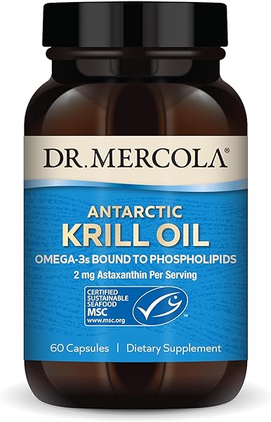 Dr. Mercola Antarctic Krill Oil, 30 Servings (60 Capsules), Dietary Supplement, Support Organ, Bone and Joint Health, Non GMO, MSC Certified in Pakistan