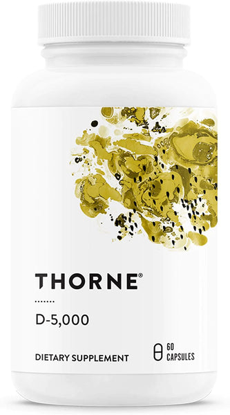 Thorne Vitamin D-5000 - Vitamin D3 Supplement - 5,000 IU - Support Healthy Bones, Teeth, Muscles, Cardiovascular, and Immune Function - NSF Certified for Sport - Dairy-Free, Soy-Free - 60 Capsules in Pakistan