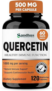 Sandhu's Quercetin 1000mg Per Serving 120 Count Vegetarian Capsules Bioflavonoids Supports Immune Health & Cardiovascular Health, Respiratory Health in Pakistan