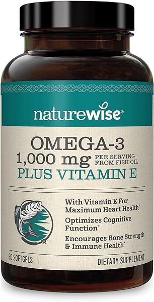 NatureWise High-Potency 1000mg Omega 3 with 600mg EPA, 400mg DHA, & Vitamin E - Supplement for Heart, Brain, Eye, Joint, Bone & Immune Support for Men & Women, 60ct - 30 Day Supply in Pakistan in Pakistan