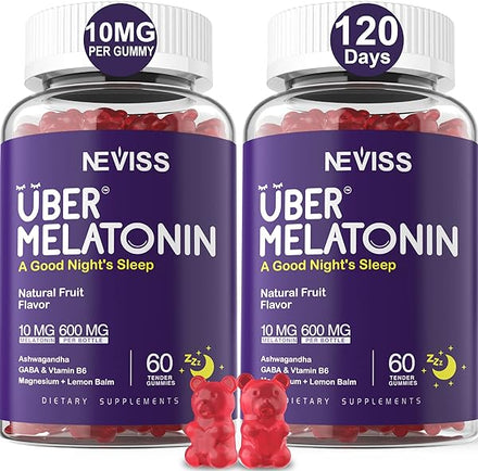 2 Pack Melatonin Gummies 10mg 20mg for Adults, Extra Strength with L-theanine, Tryptophan, B6, B12, Ashwagandha, Magnesium, GABA & Lemon Balm Extract, Supports Health Circadian Rhythm & Nervous System in Pakistan