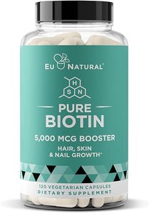 Biotin 5000 mcg Hair Skin Nails Supplement – High-Potency Hair Growth Vitamins for Women & Men – Provide Powerful Support for Healthy Hair, Stronger Nails and Glowing Skin – 120 Vegan Soft Capsules in Pakistan