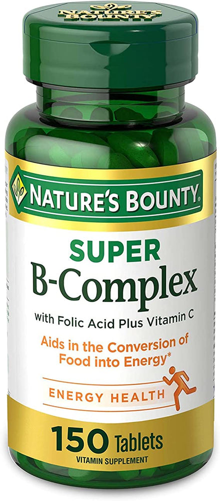 Roll over image to zoom in Nature’s Bounty Super B Complex with Vitamin C & Folic Acid, Immune & Energy Support