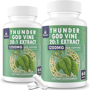 1200 MG Thunder God Vine Root Extract 20:1 Supplement, Tripterygium Wilfordii Herbal Supplement, Vegan Formula with Lei Gong Teng Extract, 120 Capsules in Pakistan