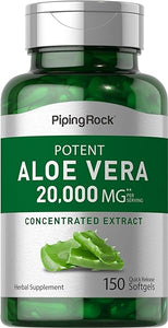 Piping Rock Aloe Vera Capsules 20000mg | 150 Softgels | Concentrated Extract Supplement | Non-GMO, Gluten Free in Pakistan
