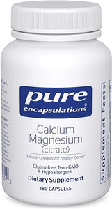 Pure Encapsulations Calcium Magnesium (Citrate) - 240 g Calcium & 240 g Magnesium - Bone Health Support - Non-GMO & Vegan - 180 Capsules in Pakistan