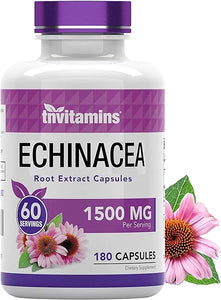 Echinacea Capsules (1500 MG x 180 Capsules) | Supports Health & Well-Being | Echinacea Root Herbal Extract Supplement | Produced in The USA in Pakistan