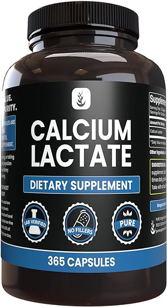 Pure Original Ingredients Calcium Lactate (365 Capsules) No Magnesium Or Rice Fillers, Always Pure, Lab Verified in Pakistan in Pakistan