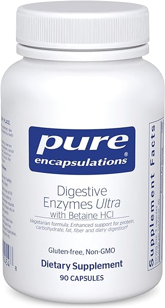 Pure Encapsulations Digestive Enzymes Ultra with Betaine HCl - Vegetarian Digestive Enzyme Supplement to Support Protein, Carb, Fiber, and Dairy Digestion* - 90 Capsules in Pakistan