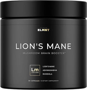 ELMNT 20,000mg 16x Strength Lions Mane Super Nootropic + Adaptogens Brain Supplement - Highest Potency Lion's Mane Extract 50% Polysaccharides w. Ashwagandha & Rhodiola for Focus, Energy, Memory in Pakistan