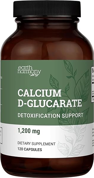 Earth Harmony Calcium D-Glucarate 1200mg - Advanced Detoxification Support & Double The Strength of Calcium D Glucarate 500mg - 120 Capsules (2-Month Supply) in Pakistan