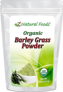 Z Natural Foods Organic Barley Grass Powder, Antioxidant-Rich, Energy Booster Organic Grass Powder, 100% Natural Superfood, Vegan, Gluten Free, Non-GMO, Kosher, 5 lbs in Pakistan