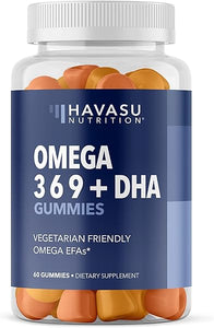 Omega 3-6-9 Gummies + DHA Vegetarian Friendly | Supports Brain, Joint, Heart, Eye, and Immune System Function | Plant-Based & Delicious (Adult) in Pakistan