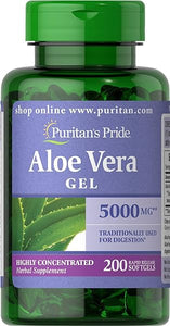 Puritan's Pride Aloe Vera Extract 25mg (5000mg equivalent) Softgels, 200 Count (Packaging may vary) in Pakistan