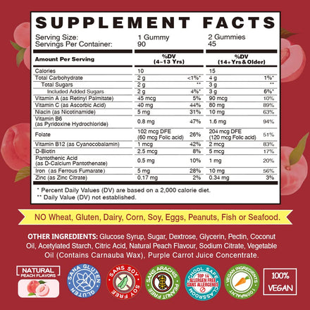 Vegan Iron Gummies Supplement - with Vitamin C, A, B-Complex, Supplement in Pakistan