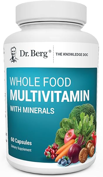 Dr. Berg Whole Food Multivitamin with Minerals - Daily Multivitamin for Men and Women - Includes Premium Whole Food Fruits and Vegetable Blend with Folate, Alpha-lipoic Acid and More - 60 Capsules in Pakistan