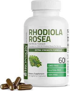 Bronson Rhodiola Rosea Vegetarian Capsules - Adaptogenic Herb - Brain, Stress & Mood Support - Non-GMO, 60 Count in Pakistan