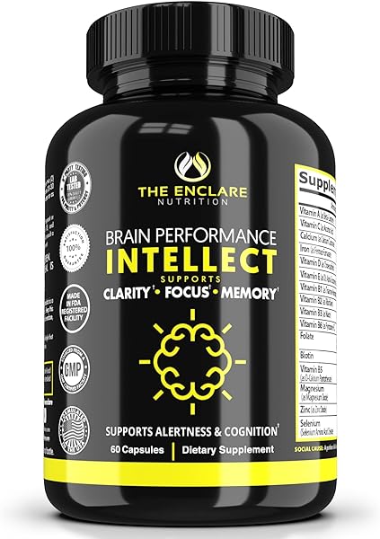 Nootropic Brain Booster, Focus Supplement, Clarity, Memory, Brain Vitamins With 40 Nootropics Phosphatidylserine, Bacopa Monnieri, Huperzine A, DMAE, Inositol, L-Glutamine, Selenium, Choline, DHA (1) in Pakistan