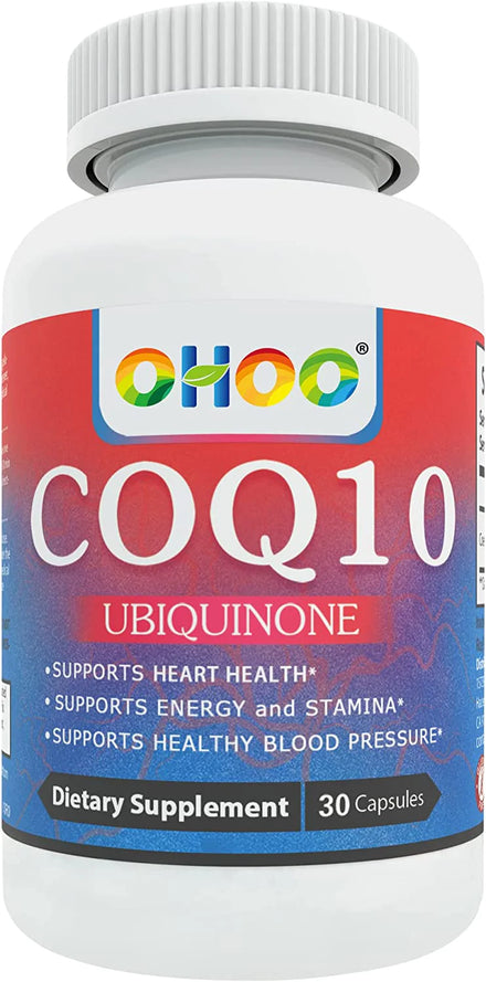 OHOO 200mg CoQ10, Coenzyme Q10 Support for Brain Heart Energy and Antioxidanimmune Supplement,120 Capsles