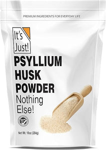 It's Just! - Psyllium Husk Powder, Easy Mixing Dietary Fiber, Cleanse Your Digestive System, Finely Ground Powder, Ideal for Keto Baking, Non-GMO (Unflavored, 10oz (Pack of 1)) in Pakistan