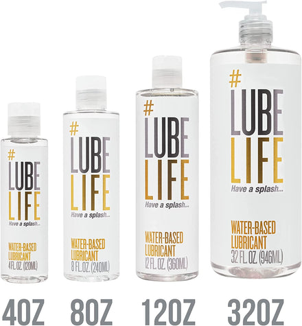 Lube Life Water-Based Personal Lubricant, Lube for Men, Women and Couples, Non-Staining, 12 Fl Oz