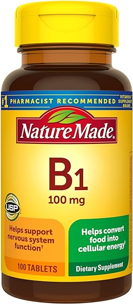 Nature Made Vitamin B1 100 mg, Dietary Supplement for Energy Metabolism Support, 100 Tablets, 100 Day Supply in Pakistan