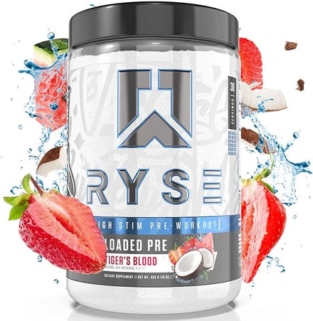 Ryse Loaded Pre Workout Powder Supplement for Men & Women | Pumps, Energy, Focus | Beta Alanine + Citrulline | 390mg Caffeine | 30 Servings (Tiger's Blood) in Pakistan