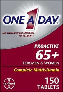 One A Day Proactive 65+, Mens & Womens Multivitamin, Supplement with Vitamin A, Vitamin C, Vitamin D, and Zinc for Immune Health Support*, Calcium, Folic Acid & more, 150 Count