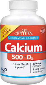 21st Century Calcium 500 mg Plus D3 Tablets, 400 Count in Pakistan