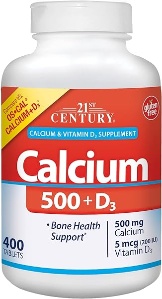 21st Century Calcium 500 mg Plus D3 Tablets, 400 Count in Pakistan