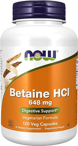 NOW Supplements, Betaine HCl 648 mg, Vegetarian Formula, Digestive Support*, 120 Veg Capsules in Pakistan