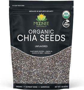 Organic Chia Seeds (1 Pound) - USDA Organic - Certified Non-GMO - Natural Black, Plant-Based Omegas 3 and Vegan Protein, Keto Diet Friendly, Good Source of Fiber… (1 Pound) in Pakistan